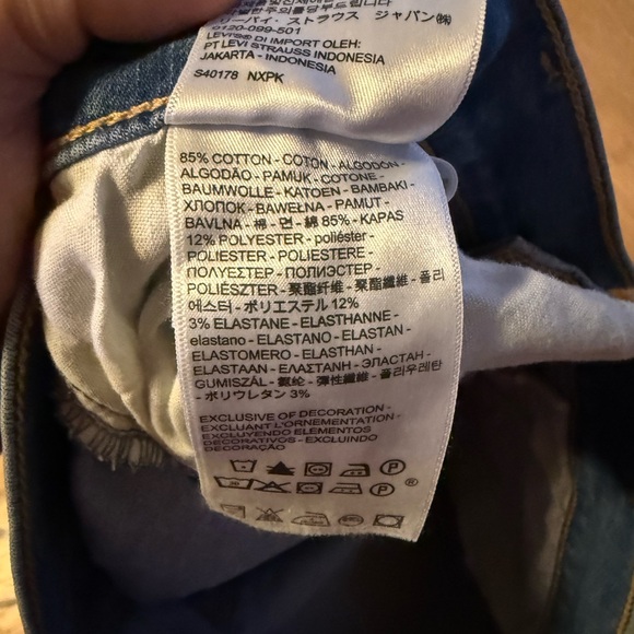 Levi's High Rise Distressed Blue Jeans Size 32 - Picture 6 of 8